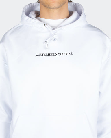 customized culture pure white oversized hoodie