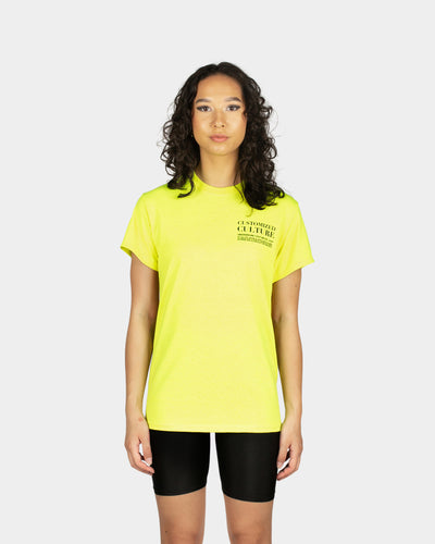 customized culture Vintage Pill T-Shirt Women Neon Yellow